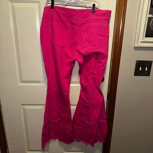 Hot pink bell bottom jeans size xxl - Picture 2 of 6